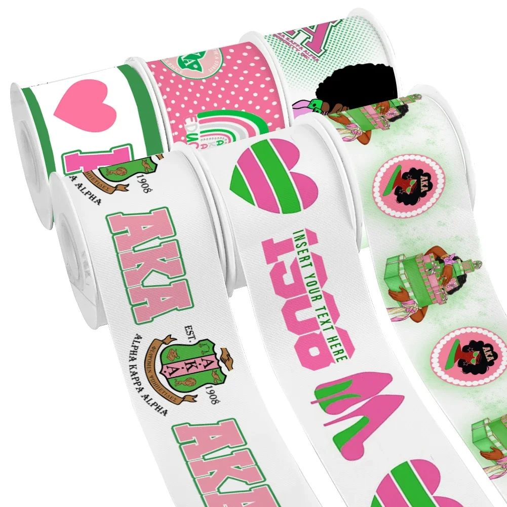 Alpha Kappa Alpha Sorority AKA Personalizable Grosgrain Ribbon for Cheer Bows Hat Band Hair Bows 10yards Satin Ribbon