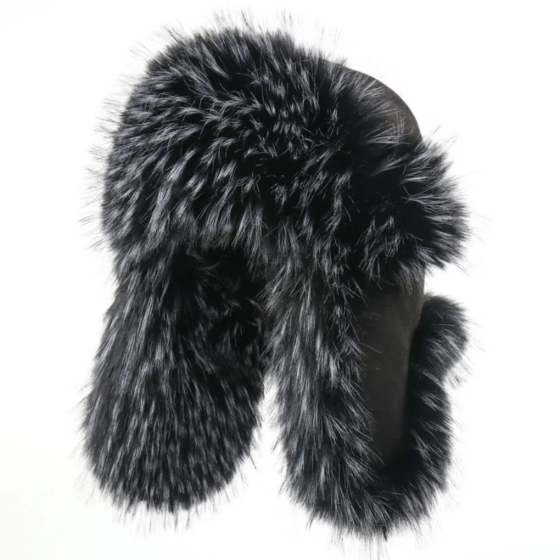 Faux Fur Plus Size Ushanka Hat Suede Thick Windproof Ear Flap Winter Cap Men Women Outdoor Northeast Cold Protection Snow Hat