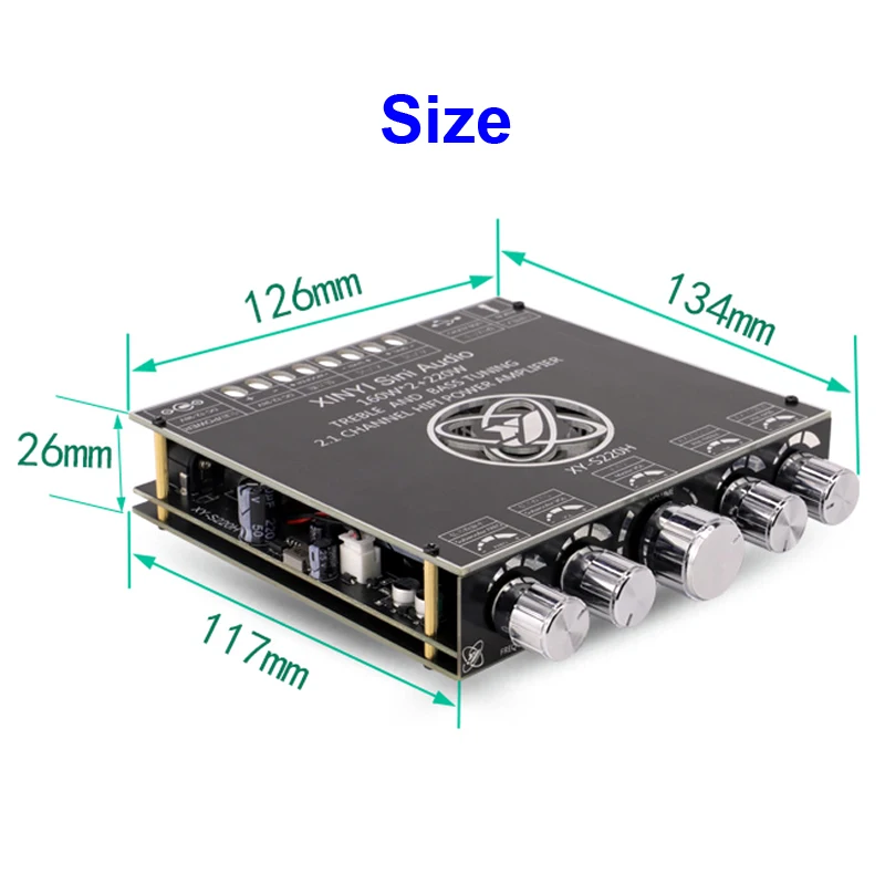 New 2*160W+220W Bluetooth TDA7498E Power Amplifier Board 2.1 Ch Class D Subwoofer Theater Audio Stereo Equalizer USB Sound Card