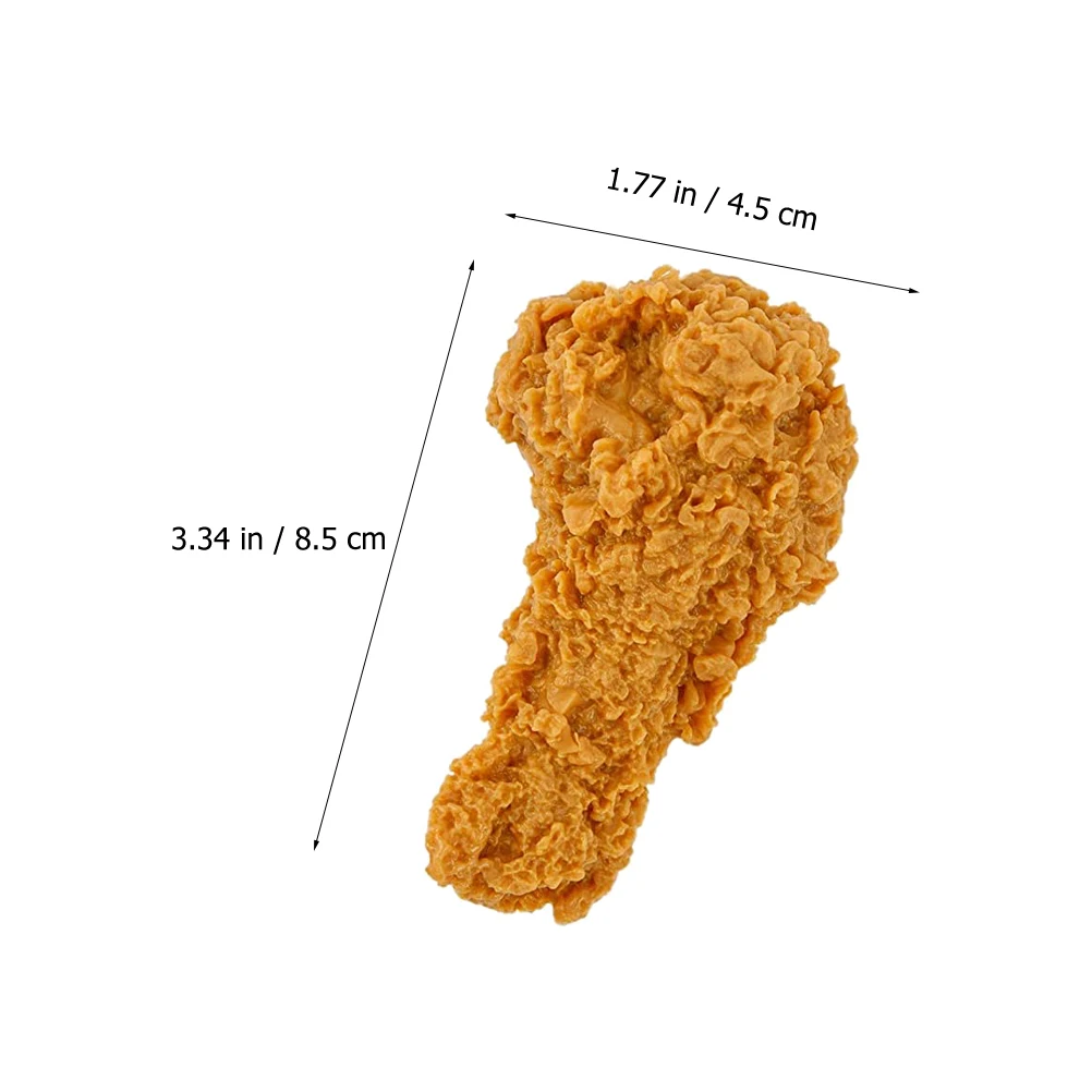 

6pcs Fake Fried Chicken Legs PVC Drumstick Ornaments Lifelike Props Light Brown Artificial Food Model Montessori Toys
