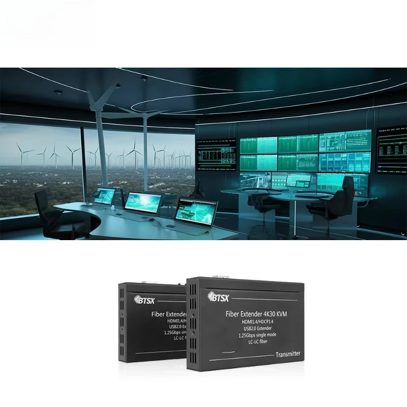 

Secure Professional Audio Video Lighting 4K Fiber Optic Extender RS232 for Audio Output Encrypted Transmission 20KM KVM