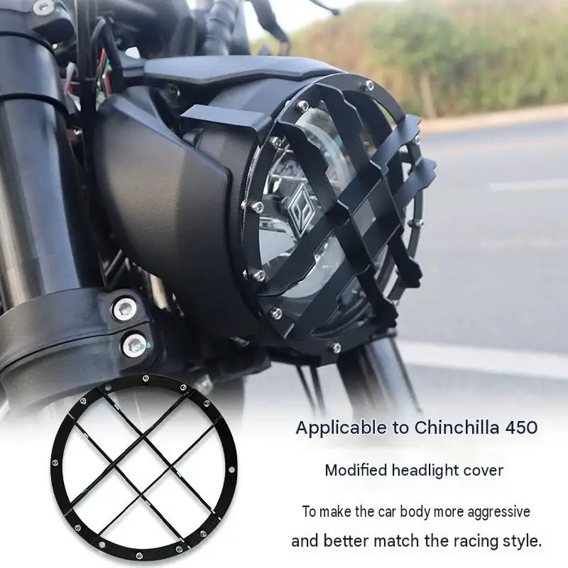 For Benda Chinchilla 450 Retro-Style Modified Headlight Bezels Classic round Grille Design Vintage Aesthetic Enhancement