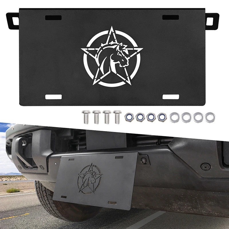 Bracingo Ounting Bracket Holder License Plate Base Frames Black Car Accessories Fit For Ford Bronco 2021 2022 Easy Installation