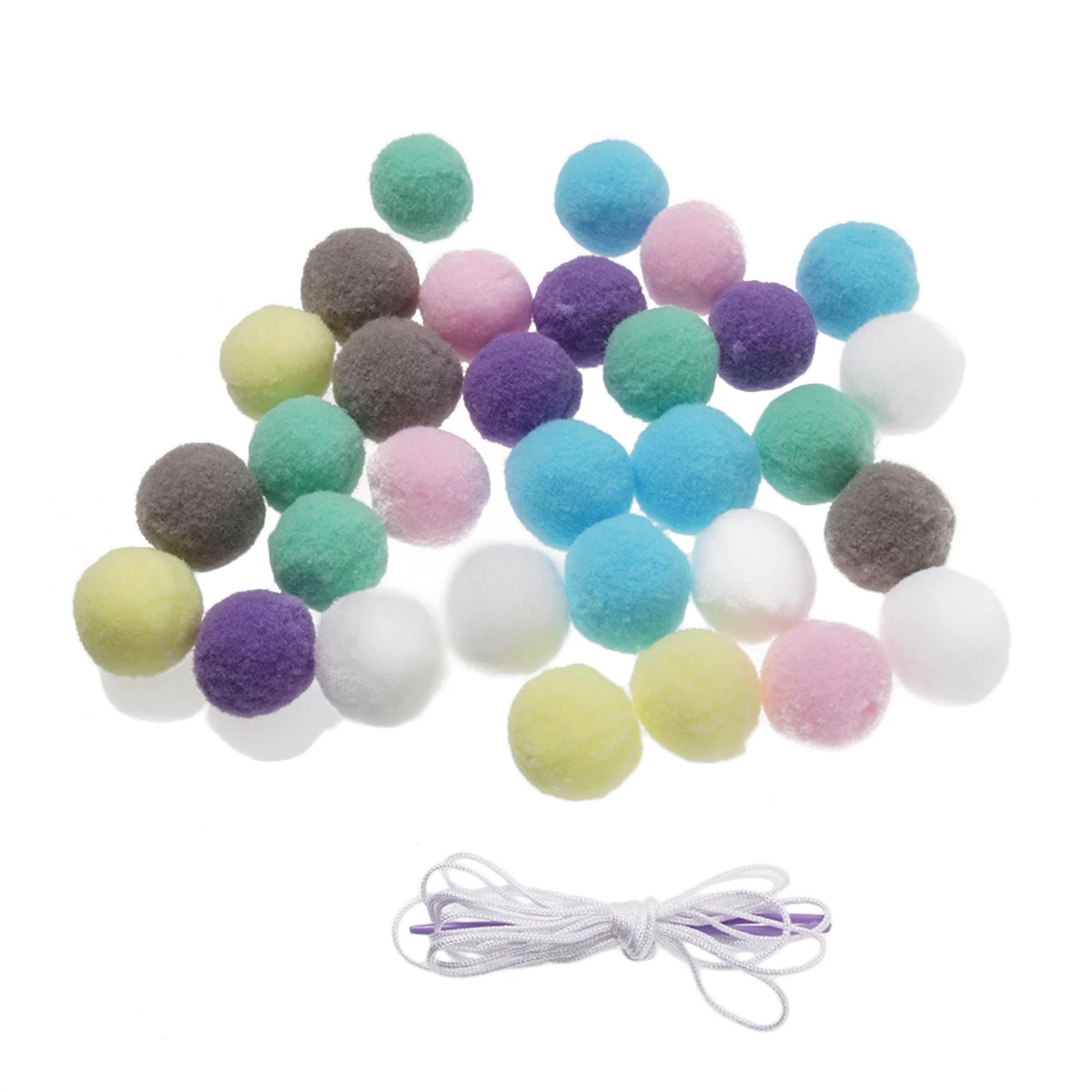 

5pcs 5 Sets 2M String Pom Garland Wool Ball Bunting Birthday Wedding Party Decoration Room Home Wall Hanging Banner Photo
