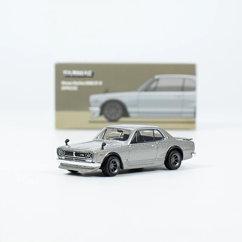 Tarmac работает 1:64 модель автомобиля Skyline 2000 GTR автомобиль из сплава-Серебристый