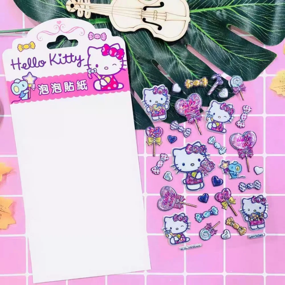 Genuíno sanrio dos desenhos animados adesivos bonito olá kitty diy artesanato brinquedo decalques estudantes planejadores caneca de água telefones decoração adesivo presente da menina