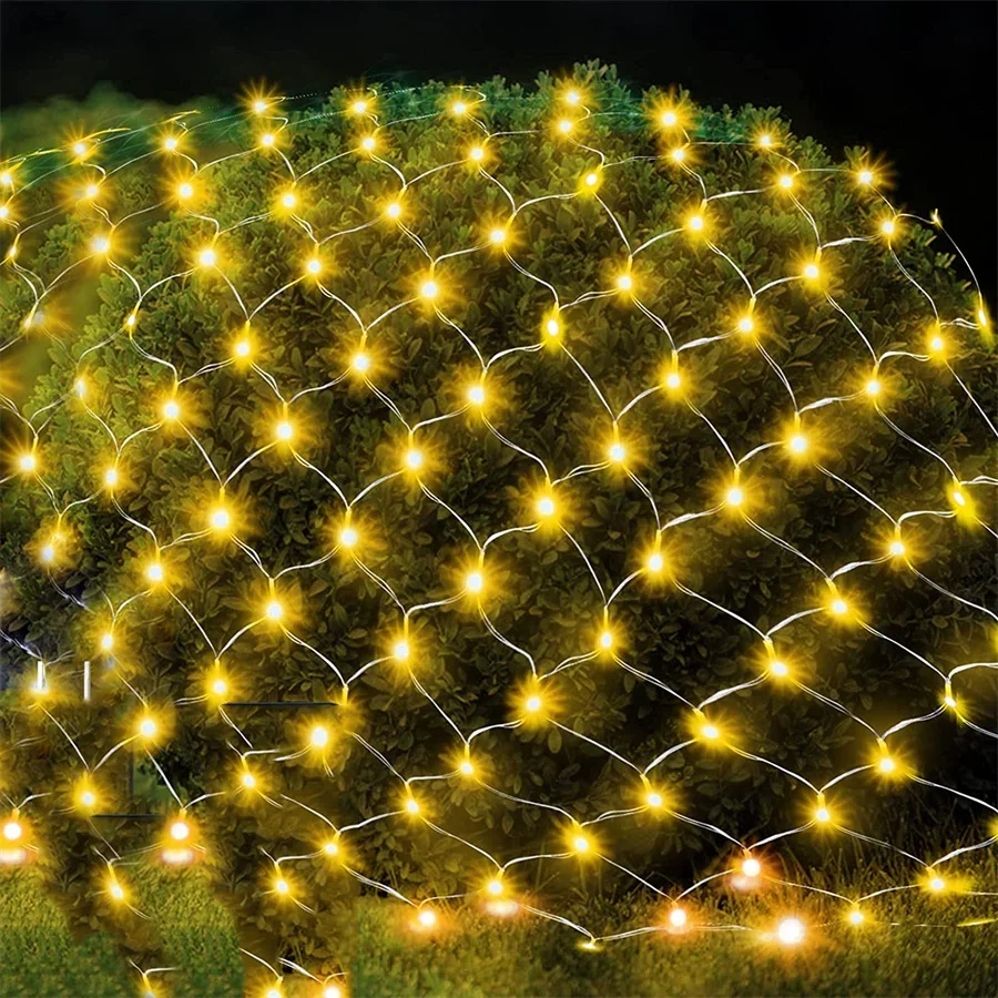 3x2M 10x1M 6x4M LED Net Lights Outdoor Mesh Lights 8 Modes Plug in Waterproof Christmas Net String Lights for Bushes Decor