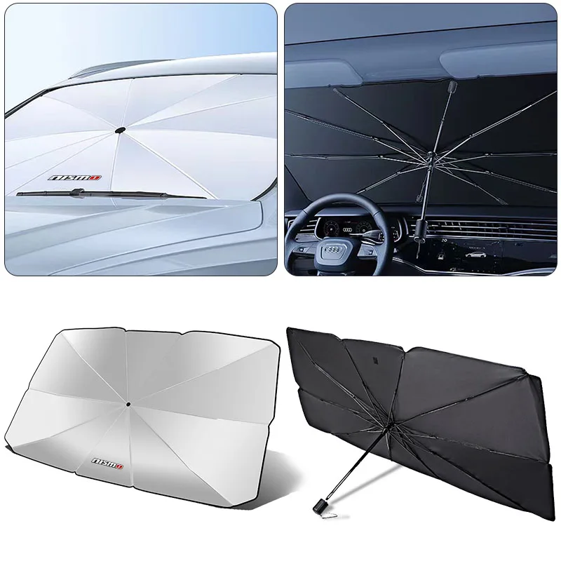 Car windshield Sunshade Umbrella Protector Parasol Foldable For Nismo Nissan Emblem R34 GTR Tiida Sylphy Teana X-trail Qashqa