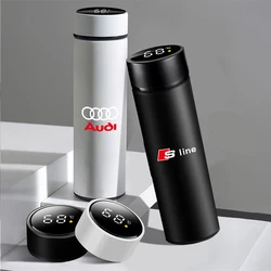 1PC Car Stainless Smart Thermos Mug Intelligent Temperature Display Bottle For audi a4 b8 a3 8p b9 a6 c7 8v b6 a5 b7 q5 c6 a1 q3