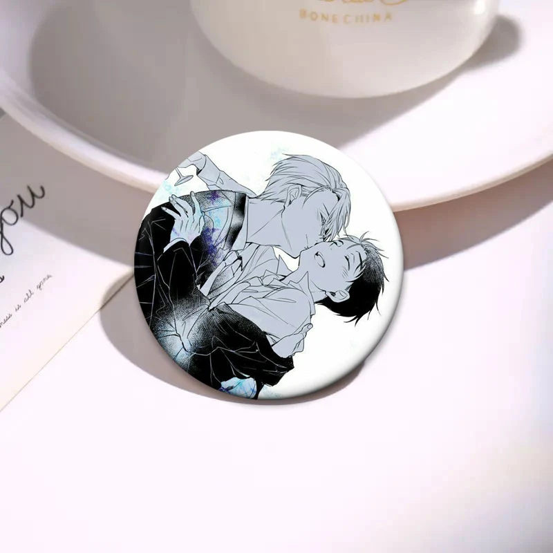 Anime YURI!!! on ICE Brooches Backpack Accessories Round Lapel Pins Yuri Katsuki Victor Nikiforov Yuri Plisetsky Cartoon Badge view 3
