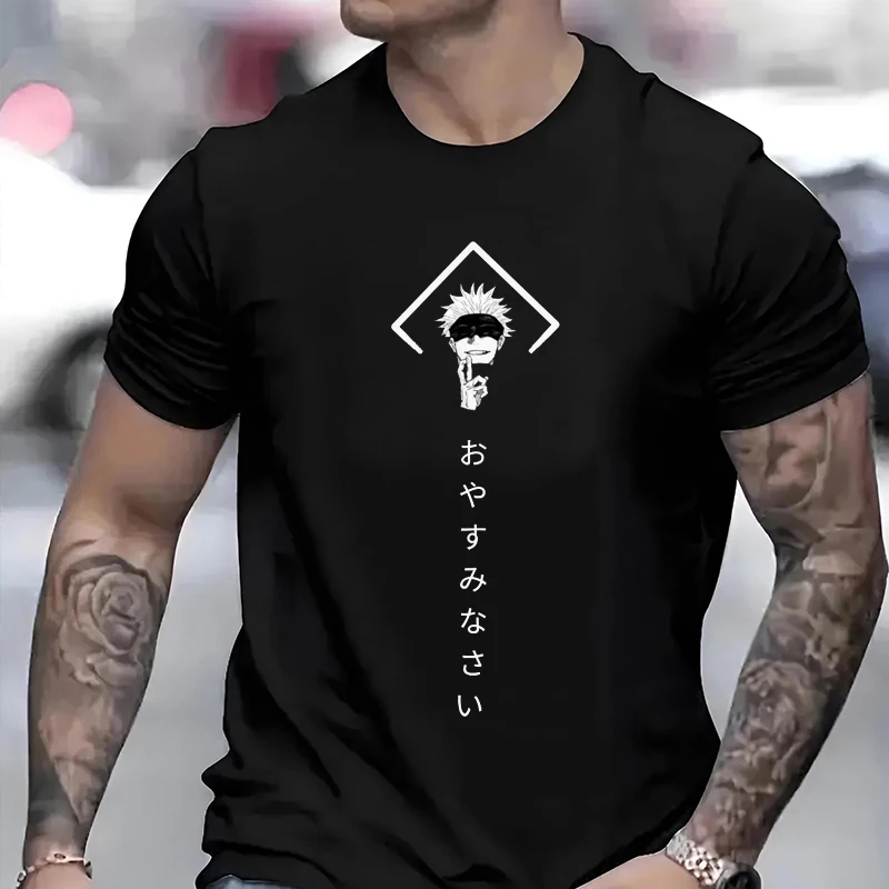 

Japanese Anime Gojo Satoru Role Men's Woman's T-shirt Summer Retro Street Fashion Casual Breathable Couple's Oversize Clothing