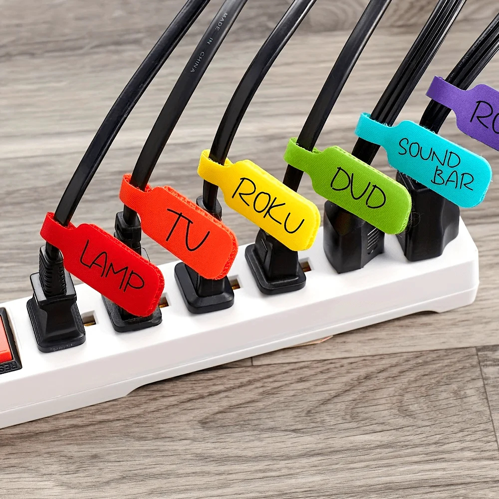 32pcs MultiColor Cable Ties with Write-On Feature - Durable Cord Labels for Organization & Identification, No Battery Required