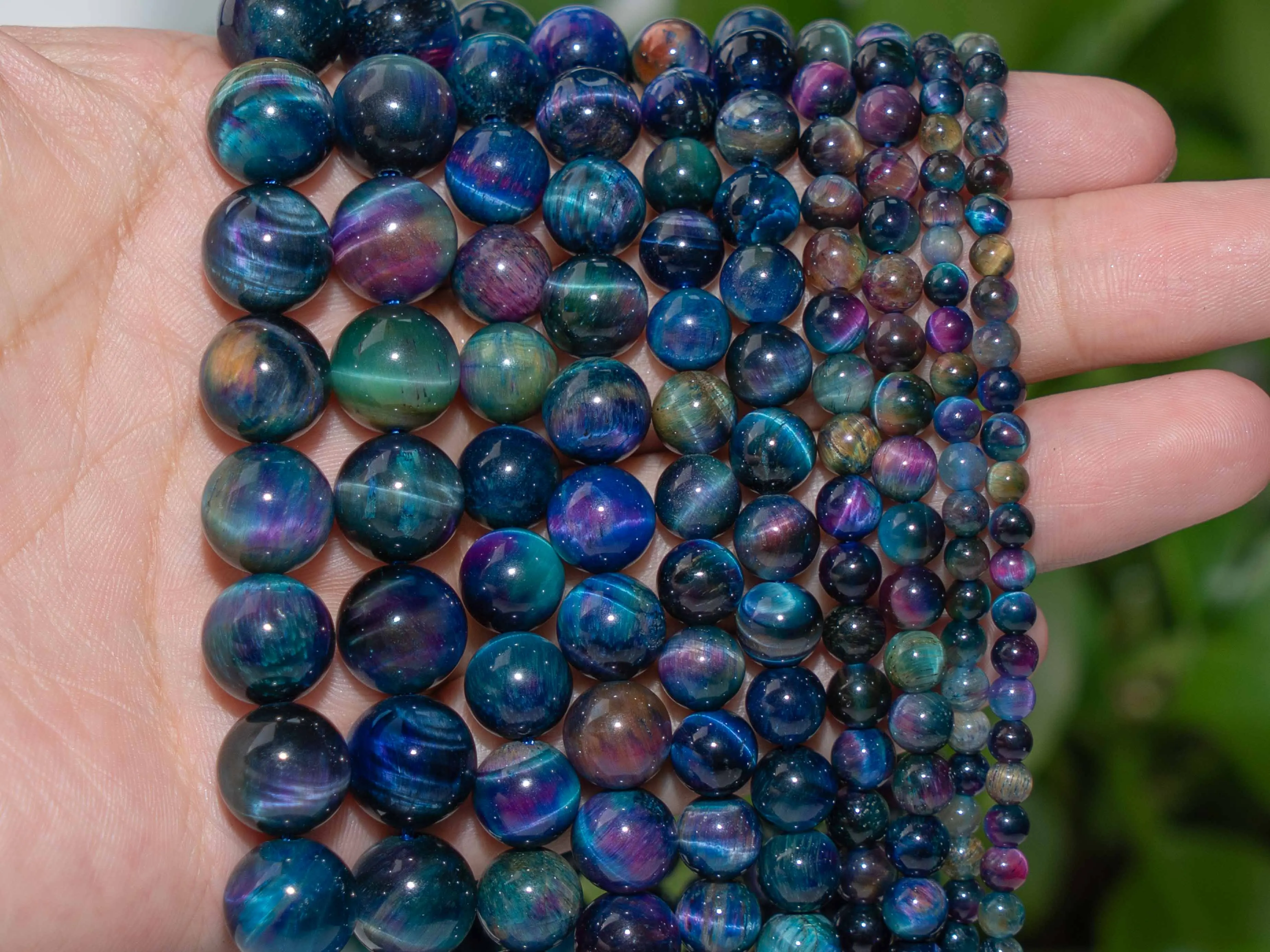 

Natural Stone Cat Eye Aurora Tiger Eye Beads Gemstone Loose Beads Round Shape Size Options 6/8/10/12mm for Jewelry Making