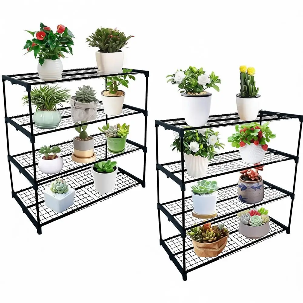 

Greenhouse Shelves, 4 Tier, 2 Pack, Plant Display Rack, Stand, 72 LB Weight Capacity, Rustproof Metal, 42x17x42 inches.