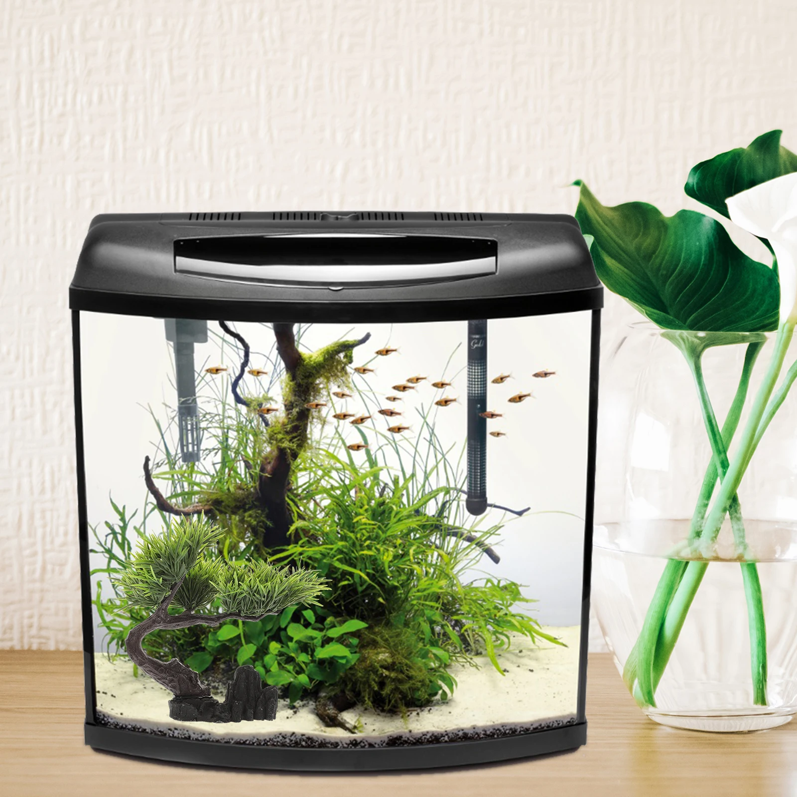 

Artificial Aquarium Plants Lifelike Design Safe Material Fish Tank Decor Small Size Plastic Accessories Vitality Easy Use
