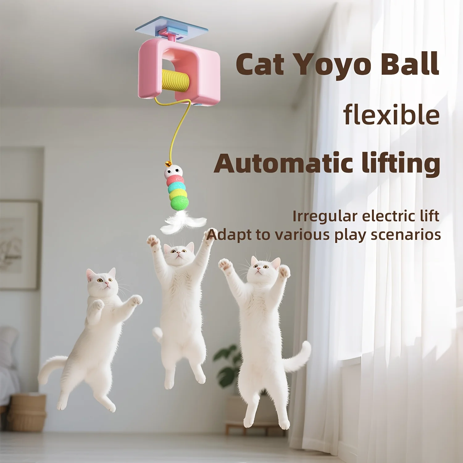 1PC Automatische Bounce Katze Spielzeug mit Tür Nut Eimer Schaukel Ball Typ C Aufladen für Indoor Jagd Spielen Beschäftigt Besitzer