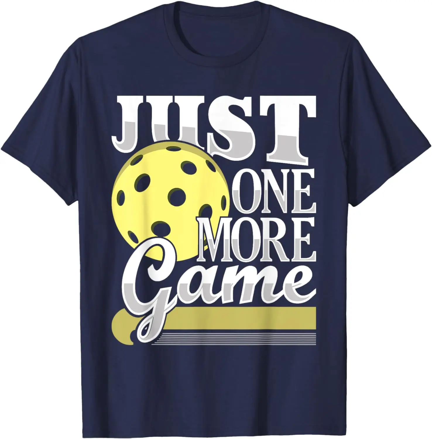 Just One More Game Funny Pickleball Player Paddleball T-Shirt Vintage Classic Fashion Streetwear O-neck Short-sleev Men Cotton