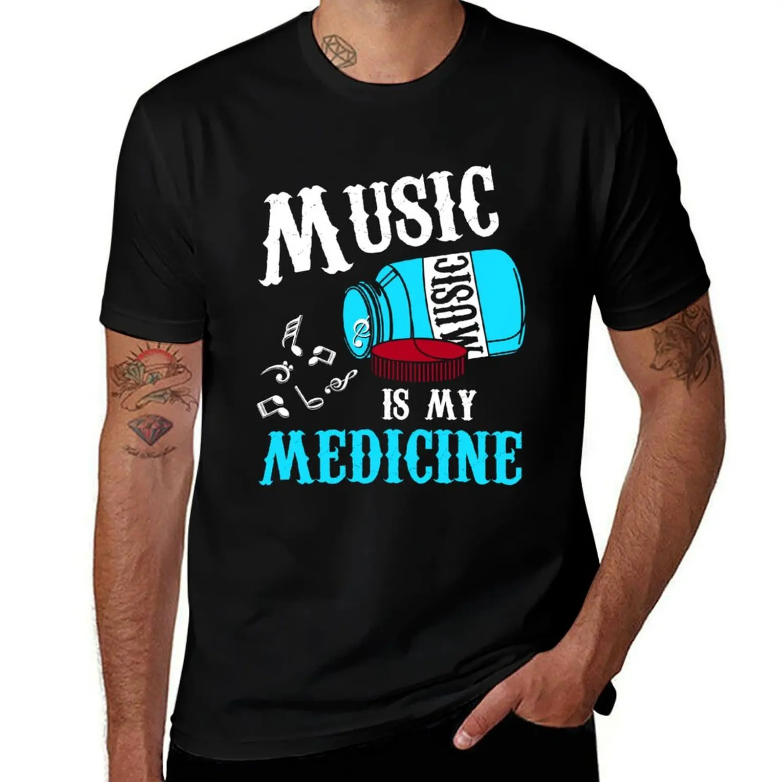 Music Is My Medicine T-Shirt heavyweights oversized tee shirts for men