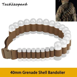 Tactical Pouch 16x 40mm Grenade Shell Bandolier 8x 2ga Shotgun Shells Carrier Outdoor Training Storage Bag Airsoft Wargame Gear