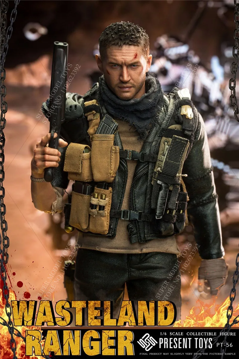 Wastland Game Mad Max Action Figure, Soldado Masculino, Tom Hardy, Conjunto completo, 12 "Action Figure Model, Presentes para Fãs, PT-sp56, Escala 1:6