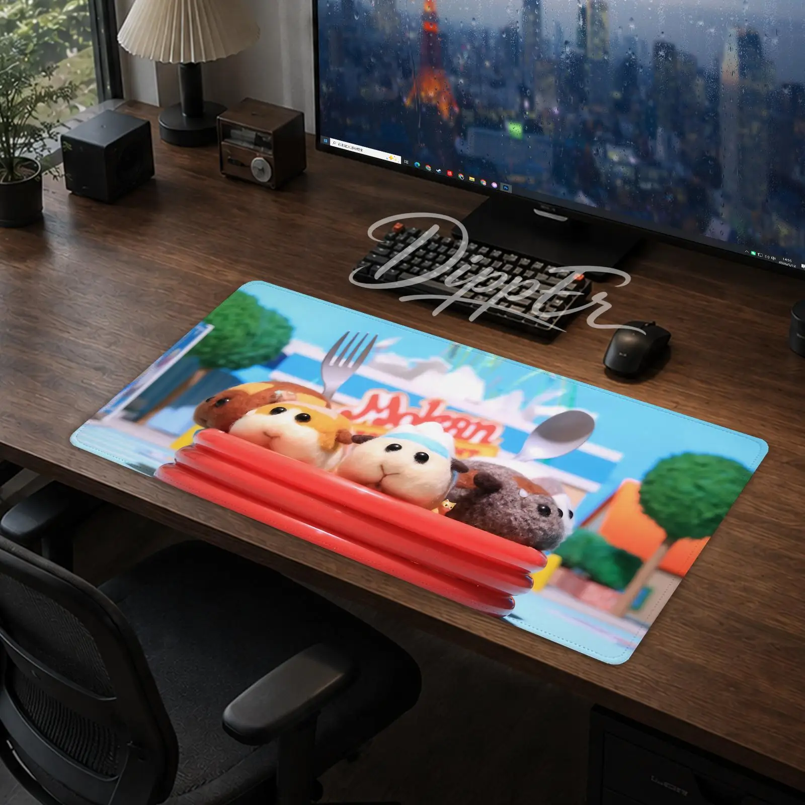 A-Pui Pui Mouse Pad Office Large Desk Mat Gaming Mousepad Rubber Bottom Non-Slip Cushion 900X400