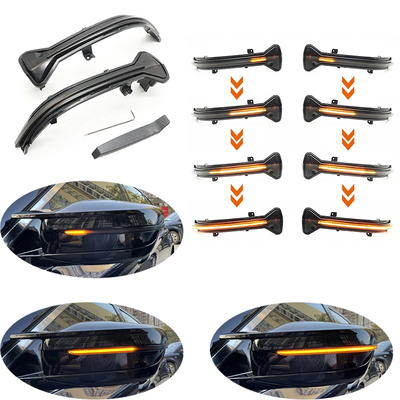 2Pcs Turn Signal Light Car Intermittent Mirror Lamp For BMW New 5 6 7 8 Serie G38 G12 G20 G30 G31 G32 G14 G15 G16 G11 M5 F90