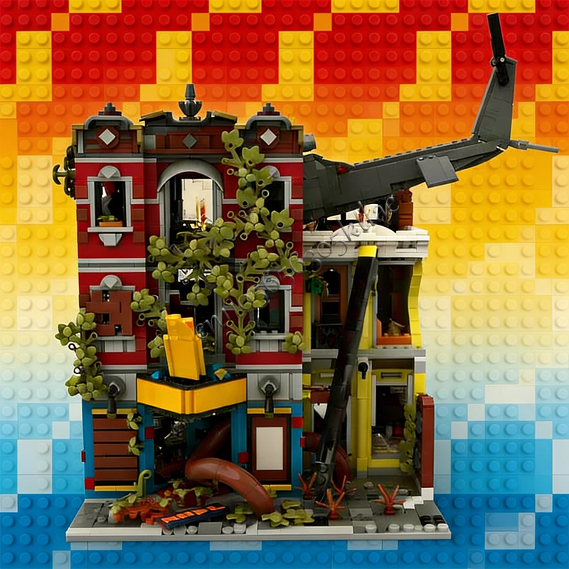3470 PCS House Street 10312 Jazz Club Apocalypse Version MOC Customize Modular Building Block Technology DIY Holiday Toy Gifts