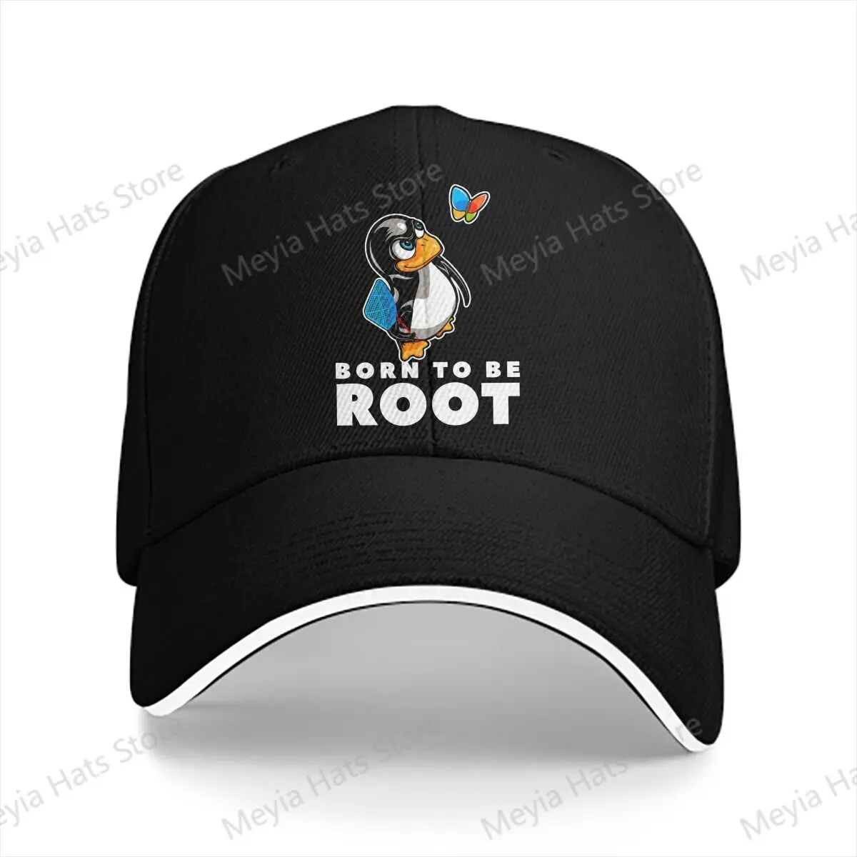 Linux Butterfly Killer Illustration Kali Linux Root Programmer Multicolor Hat Peaked Women's Cap Personalized Visor Protection