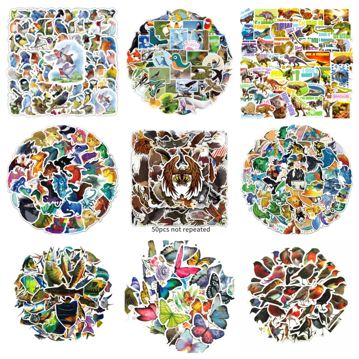 10/30/50 pieces cartoon colorful bird flying dragon sticker flying animal graffiti suitcase car guitar toy decoration wholesale