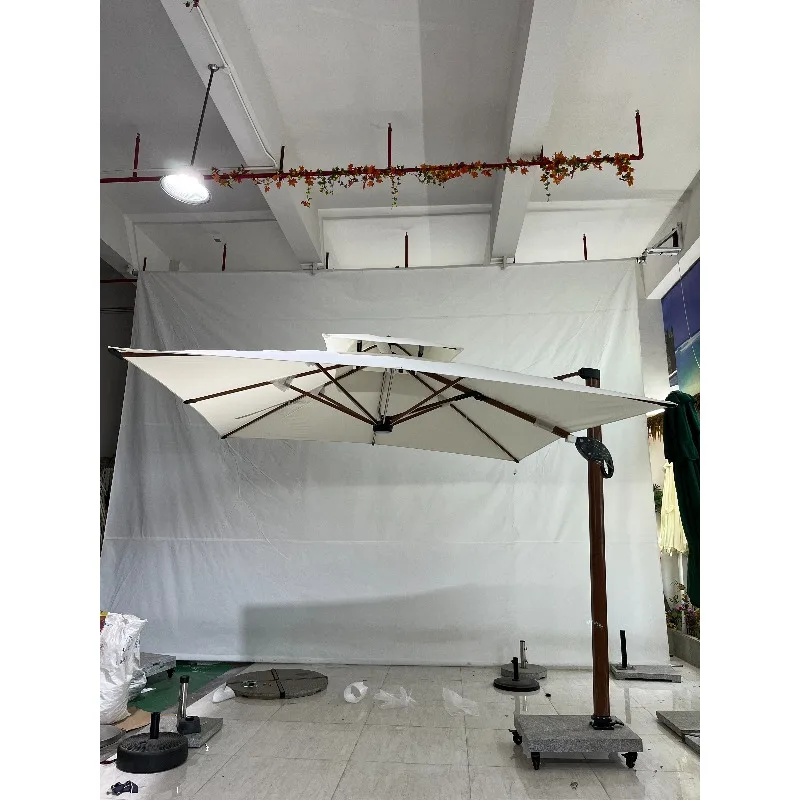 Large Outdoor Cantilever Umbrella UV Protection New Design Roman Sun Shade Windproof Aluminum Polyester for Garden Patio Leisure