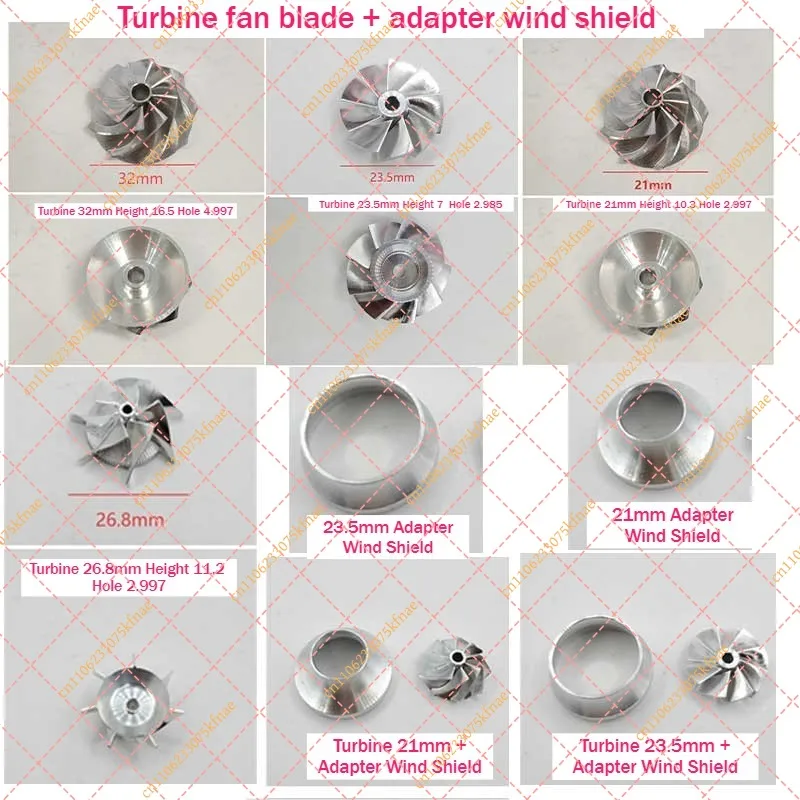 High Speed Aluminum Turbine & Motor Blades Accessories Kit Fit for Motors Pumps Fans Replacement Parts