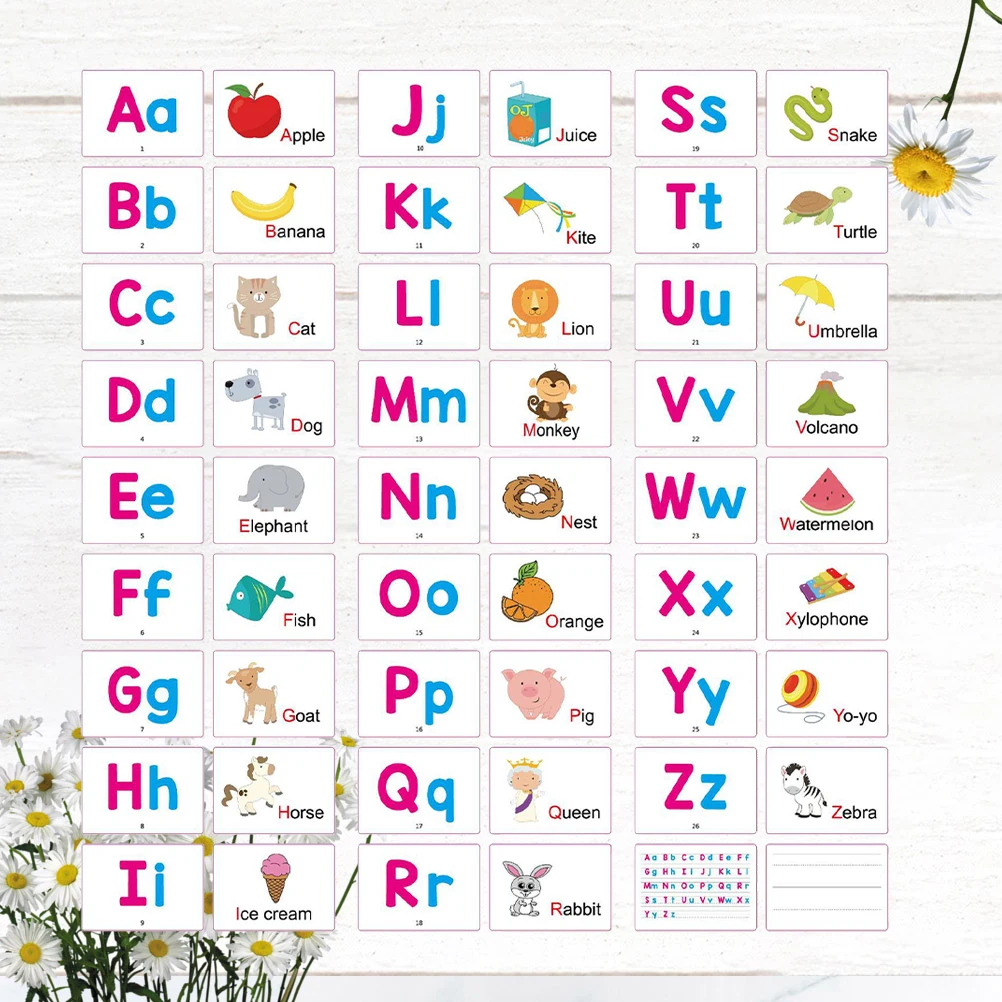 27 stks Vroege Onderwijs Kaarten Gecoat Materiaal Voorschoolse Leren Alfabet Letter Engels Woord Puzzel Cognitie Memory Game Speelgoed