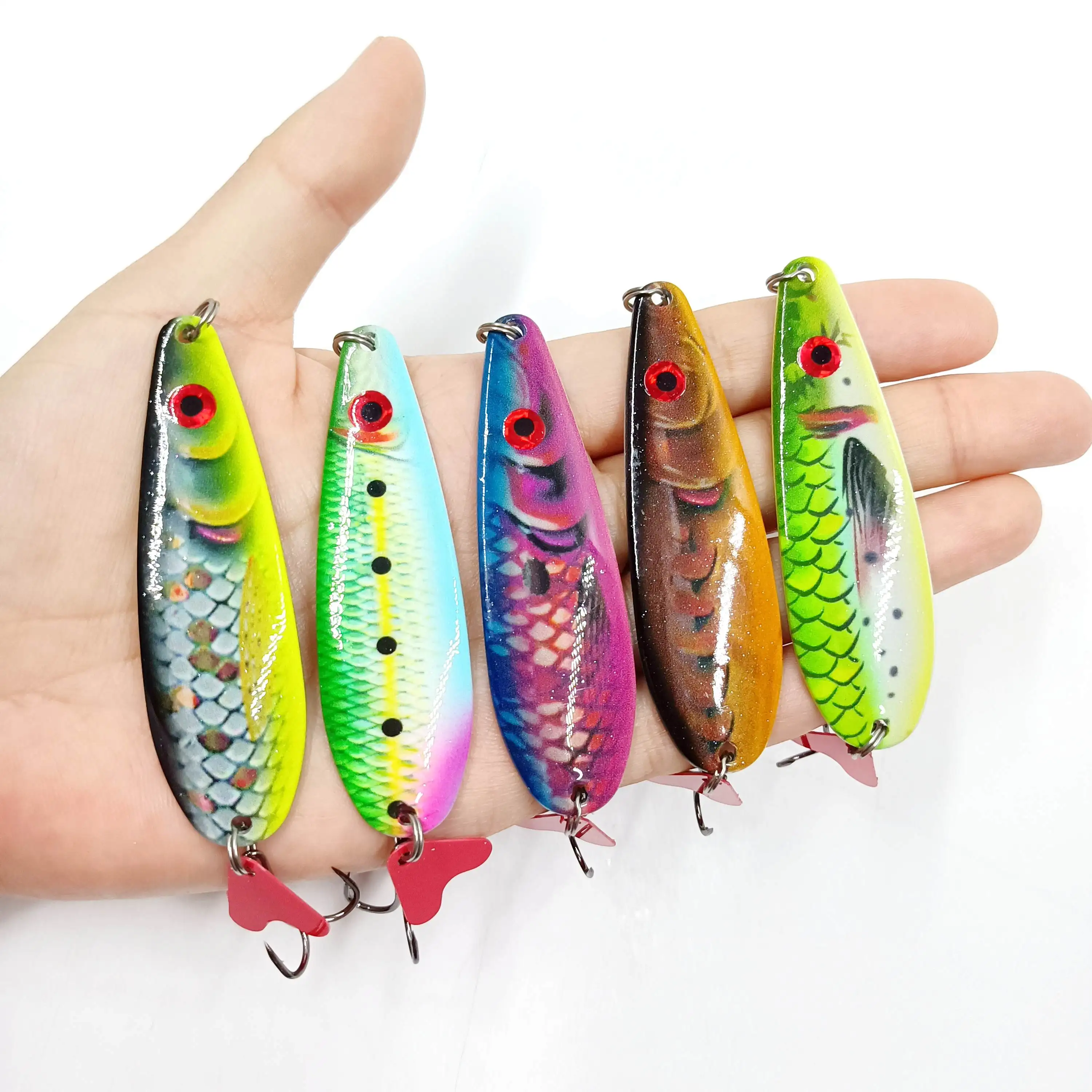 DUODUOYU 1 قطعة ملعقة معدنية الصيد إغراء 18 جرام/75 مللي متر المعادن خطاف ثلاثي الصب سبينر التصيد ملعقة الاصطناعي الطعوم الصلبة معالجة