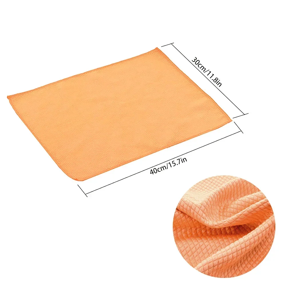 Lint-Free Cleaning Cloth Kitchen Cleaning Cloth Microfibre Dish Towels Fish Scale Cleaning Reusable Kitchen Wipes Soft Dishcloth