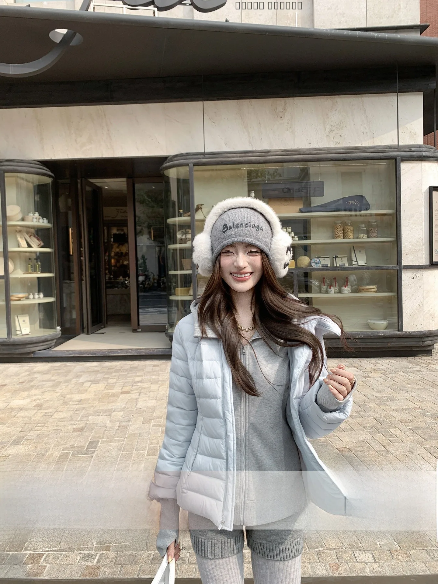 

Blue Slim Fit down Jaet Women's Winter Warm Lightweight Padded Coat Fake Two-Piece Sle Belted Waist Tuing Design