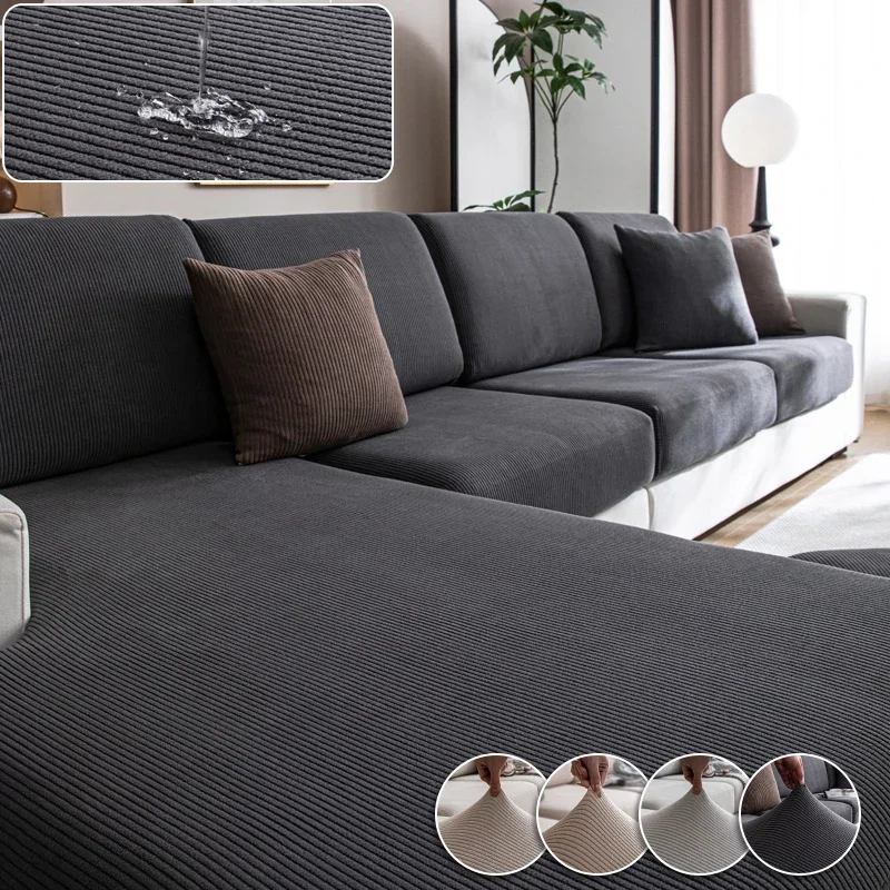 

Waterproof Sofa Cover Luxury Adjustable Elastic Couch Cover for Living Room Sofa Seat Cover 1 2 3 4 seater l shaped full set