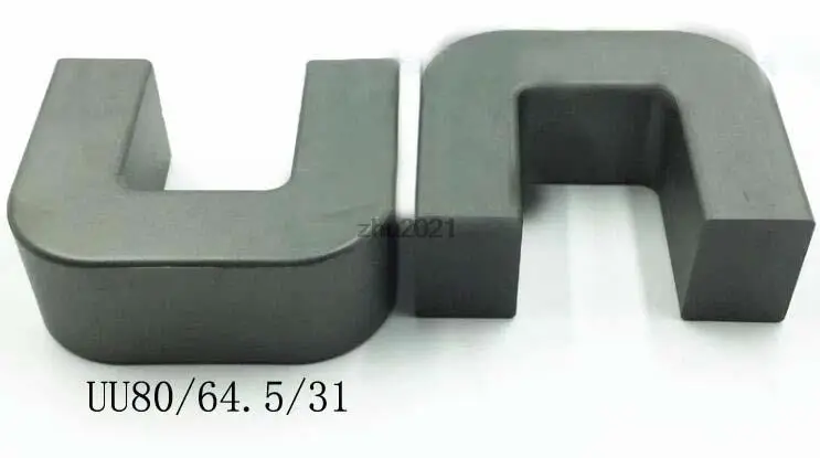 Pair UU80 Magnetic Core with U-type Large Arc and UF80 Magnetic Core PC40 Manganese Zinc Ferrite 5100nH/N2