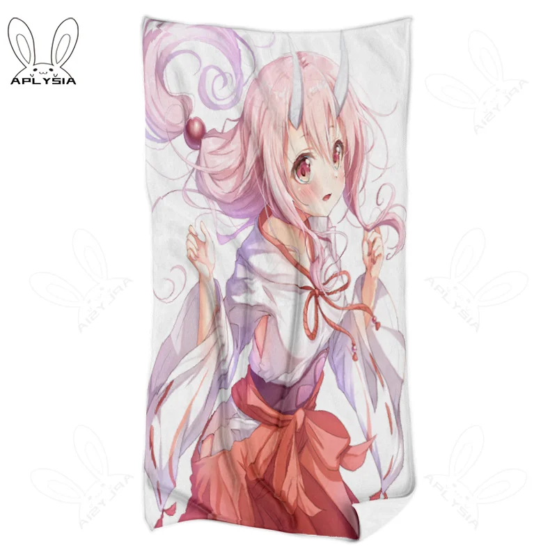 Japanese Anime Girl Asuna Nezuko Saber Beach Towels Large Size Gym Rem Rimuru Tokisaki Kurumi Face Towel Gift for Boyfriend