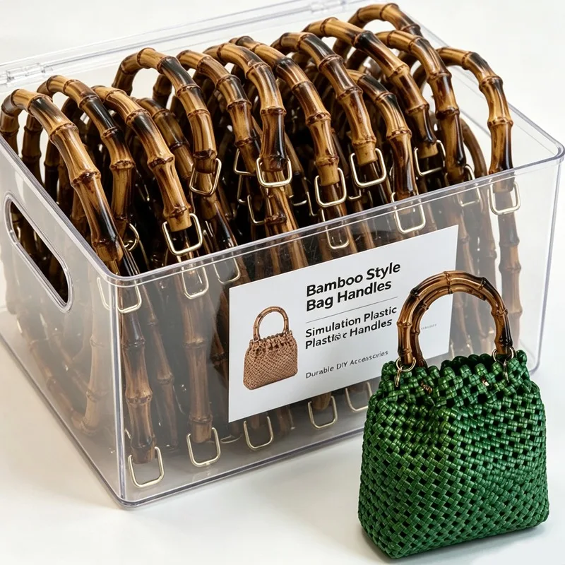 1-2pcs Circular Shaped Handles Bucket Bag Wooden O Shaped Handle DIY Luggage Accessories Imitation Bamboo Bag Handles Durable