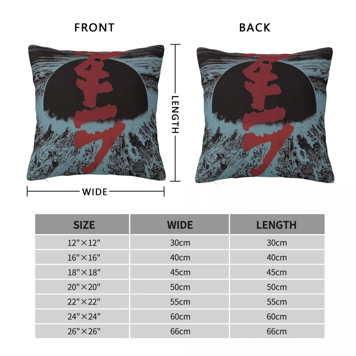Akira Dark Explosion Square Pillowcase Polyester Linen Velvet Printed Zip Decor Car Cushion Cover