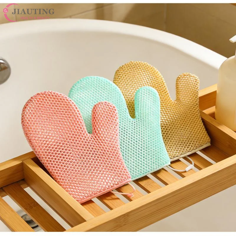 Honeycomb Exfoliating Shower Finger Caps Body Scrub Cleansing Bath Mitt Breathable Odorless Skin Care Tool Multi-Color 1PC