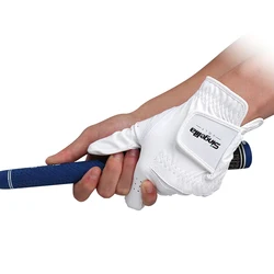 Singelila Golf Gloves Men's Gloves A Pair of Soft White Dark Grey Swing Training Granule Breathable Gloves PU