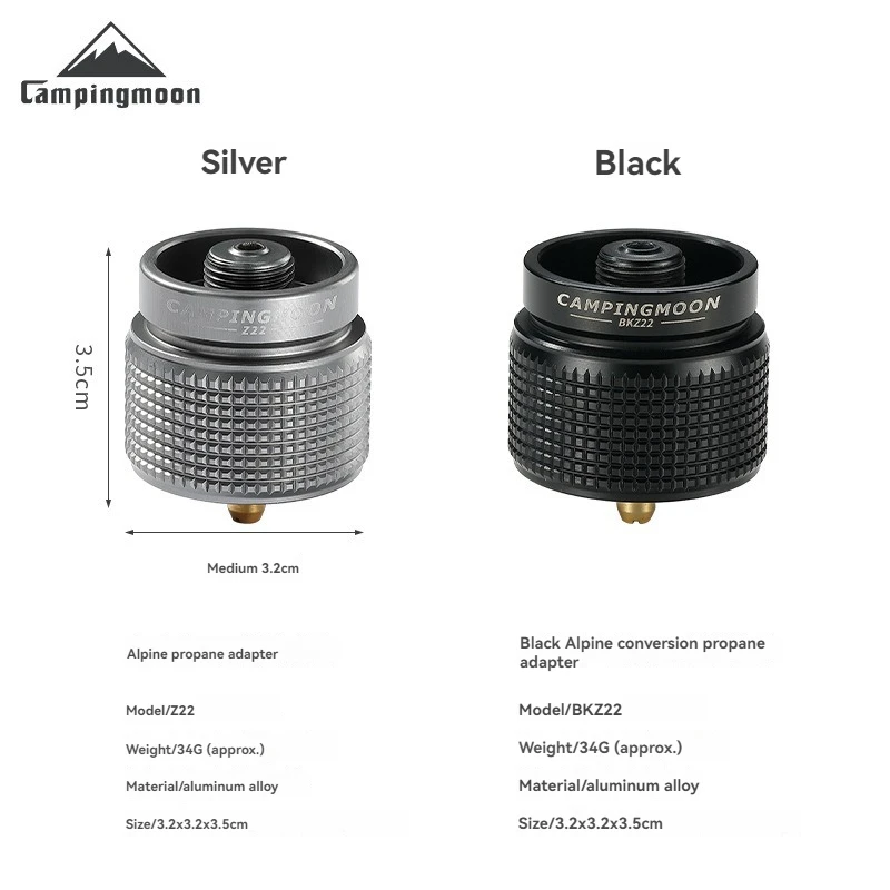 

Адаптер CAMPINGMOON Z22IPE, конвертер американского пропанового бензобака, алюминиевый сплав, разъем для установки печи для кемпинга на открытом воздухе