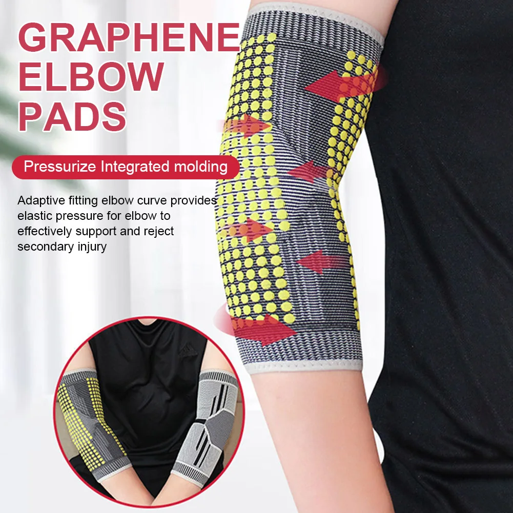 1 Pair Self Heating Elbow Support Pad Arm Compression Support Elbow Sleeve Protector For Tendonitis Tennis Outdoor Activities