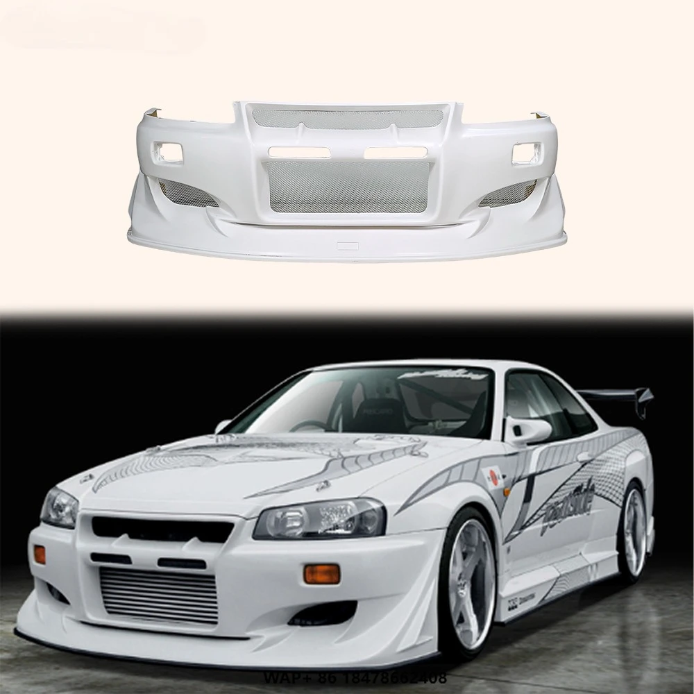 

For Nissan Skyline R34 GTT VSGT Style Fiberglass Unpaint Front Bumper Body Kits