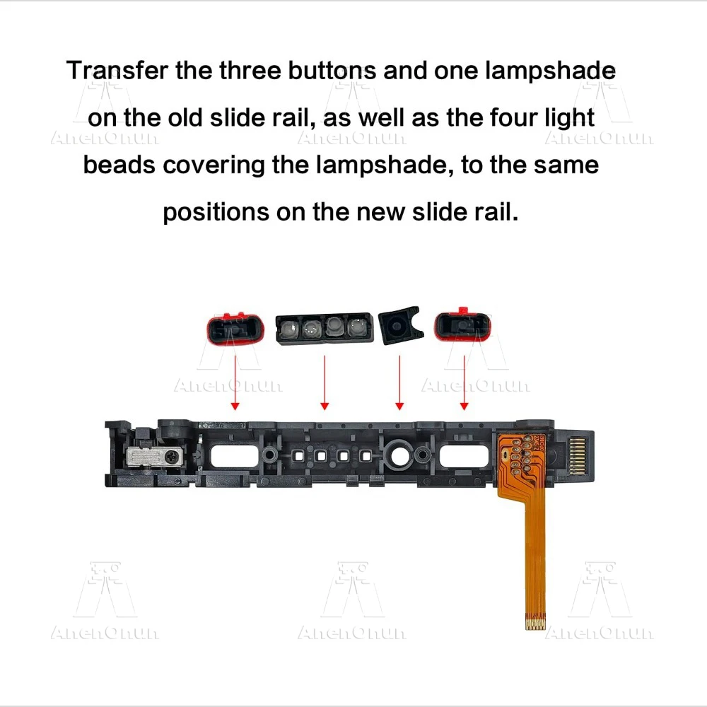 スイッチ/スイッチ OLED ジョイコン スライド レール プレミアム交換修理キット センサー フレックス ケーブル付き 左右スライド レール 耐久性のある部品