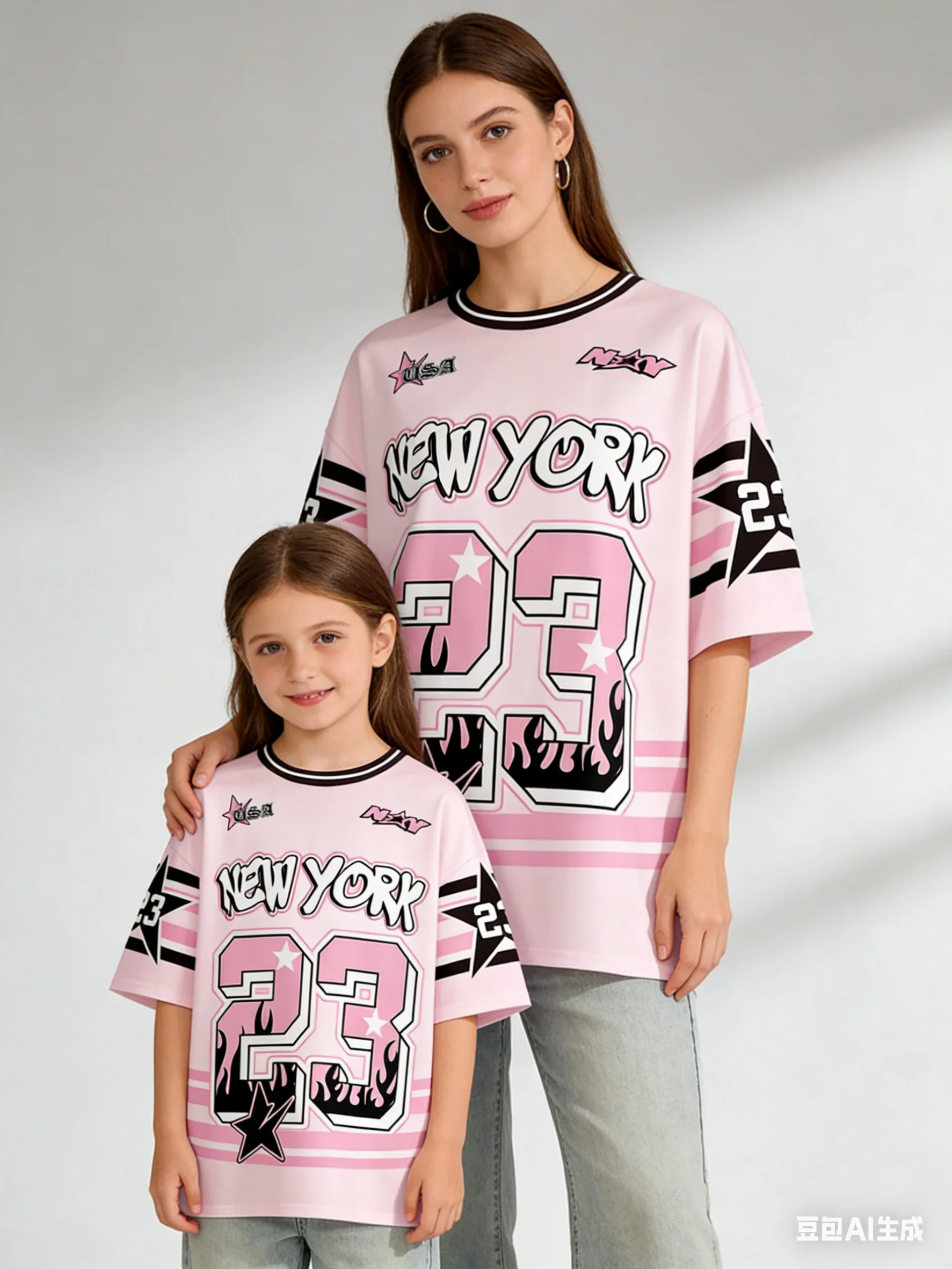 Summer Women's New York Flame Nr. 23. Digital bedrucktes Sport-T-Shirt mit Rundhalsausschnitt, modisches Streetwear-Casual-Reise-Sportbekleidungsoberteil