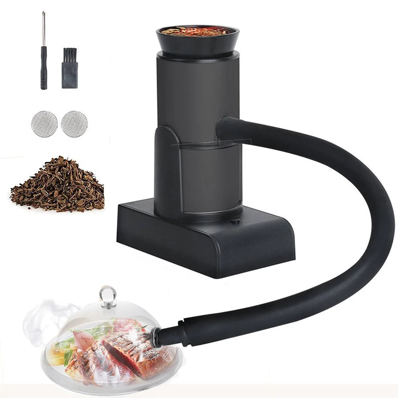 

Smoke Infuser Set Portable Molecular Cuisine Smoking Gun Food Cold Smoke Generator Box Meat Cooking Bbq Cocktails Tools Boruit