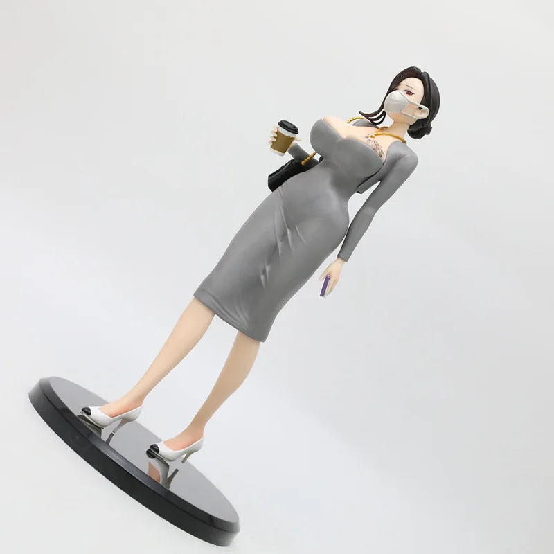 Anime Action Figure Masked Office Lady PVC Doll With Coffee Cup Elegant Mature Female PC Case Desktop Ornament For Anime Fans view 6