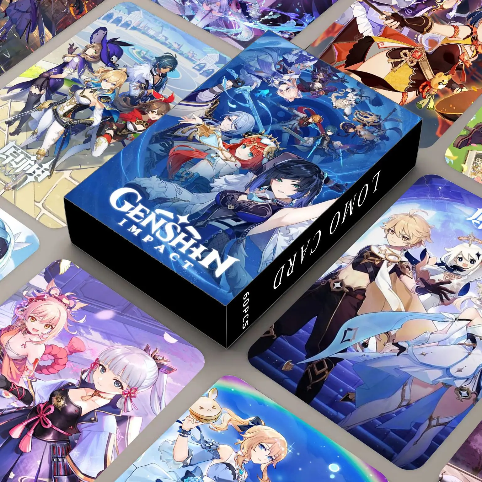 

60pcs/set Anime Game Genshin Impact Lomo Card Photo Double-sided HD High Quality Photocard Fans Collection Decoration Gift